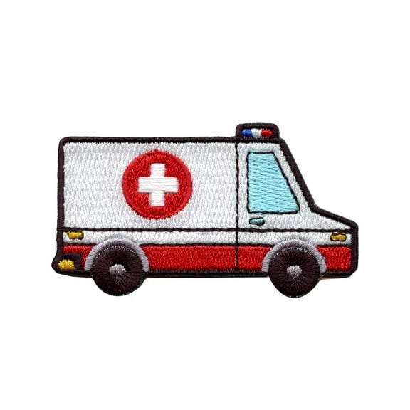 Ambulance Emoji Embroidered Iron On Patch