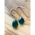 thumbnail image 4 of Emerald Earrings Gold Plated Earrings Green Gemstone Earrings Emerald Drop Earrings Gold Earrings May Birthstone Boho earrings, 4 of 4