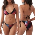 thumbnail image 3 of Fotbe Closeup Red Flamingo Portrait Traje de Baño para Mujer de Dos Piezas – Bikini Sexy de Tirantes Tipo Halter con Diseño Triangular, 3 of 6