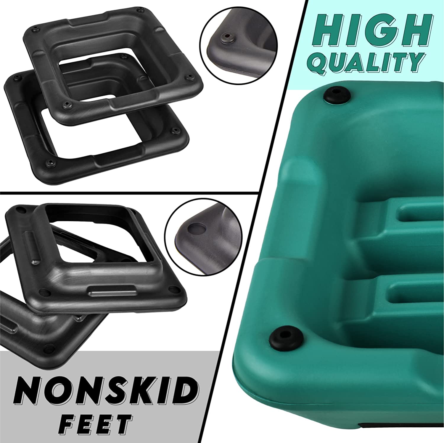 Yes4All Adjustable High Step Aerobic Platform, 16 in x 16 in, for Aerobic Step Exercises (Black/Green) - image 5 of 7
