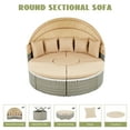 thumbnail image 4 of Harper & Bright Designs Outdoor Rattan Round Daybed with Canopy Cover, Wicker Patio Sunbed Set with Separate Seating and Lift-Top Table for Backyard Deck Garden, Light Coffee, 4 of 17