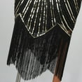 thumbnail image 4 of Vestido vintage con lentejuelas y borlas para mujer de los años 20 - Disfraz gótico de fiesta para tallas grandes - Ropa sexy y casual para salir por la noche, 4 of 5