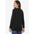 thumbnail image 2 of Woman Within Plus Size Embroidered Thermal Henley Tee, 2 of 6