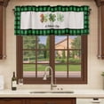 thumbnail image 6 of 2 Pack Valances for Window, St. Patrick's Day Short Curtains for Kitchen Bedroom Living Room, Country Spring Clovers Green Black Plaid Rod Pocket Small Window Treatment Valance Drapes 54 x 18 Inch, 6 of 8
