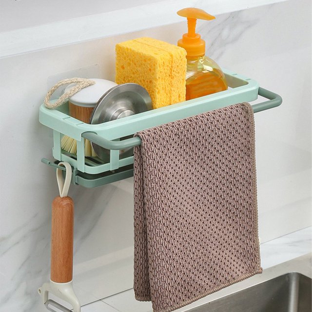 AMERTEER Wall-mounted Draining Rack with Storage Rack Lightweight Easy Installation Rack for Kitchen Bathroom Sink