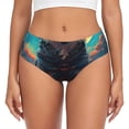 thumbnail image 1 of Balery Starry Sky Moon Wolf Leader Ropa Interior de Algodón para Mujer con Dibujo – Braguitas Cómodas y Elásticas, Estilo Clásico-3X-Large, 1 of 6
