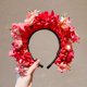 thumbnail image 1 of KAKOWELY Diadema de flores: Diadema de rosas rojas para Halloween - Tocado floral simulado para mujeres y niñas - Guirnalda para el cabello de fiesta para accesorios de fotos, 1 of 4