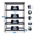 thumbnail image 4 of Pachira 48" x 72" 5 Shelf Steel Shelving for Home/Office Organizing, Black, 4 of 8