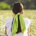 thumbnail image 2 of Unique Bargains 1 Pc Headband Solid Satin Square Hair Scarf Hair accessory Light Green, 2 of 4