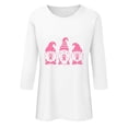 thumbnail image 4 of IROINNID Deals Breast Cancer Pullover for Women Breast Cancer Awareness Comfy Printed Loose T-shirt 3/4 Sleeves Blouse Round Neck Tops,White, 4 of 5