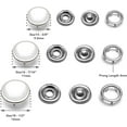 thumbnail image 2 of 20 Sets 10.5MM Transparent Pearl Snaps Fasteners Pearl-Like Button for Western Shirt Clothes Popper Studs (Transparent), 2 of 7