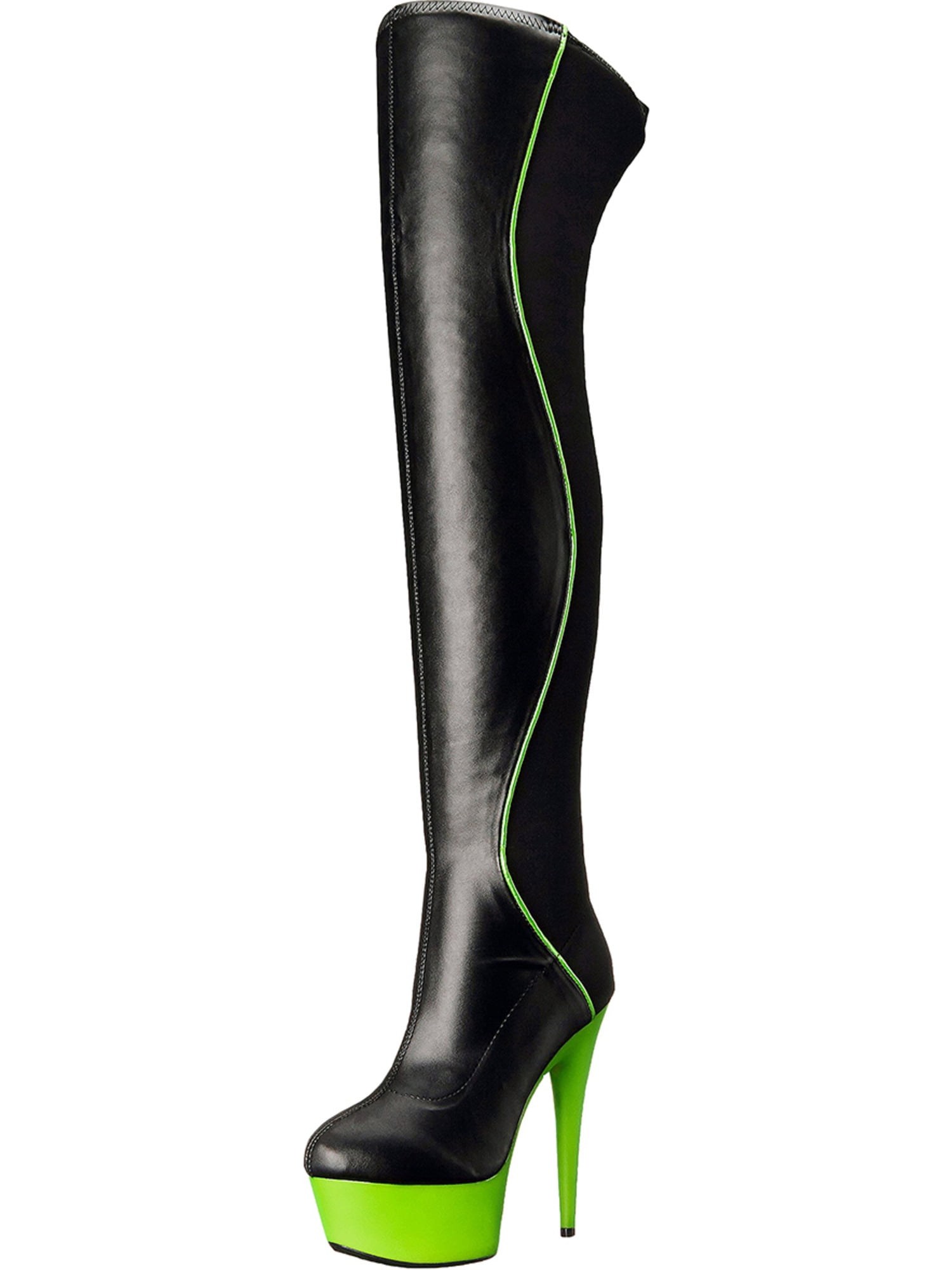 green thigh high boots
