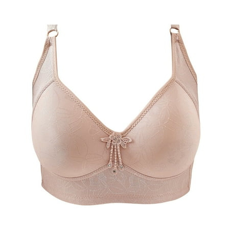 

KDDYLITQ Women Bra Adjustable Straps Bralette Full Coverage Push Up Support 18 Hour Beige 42