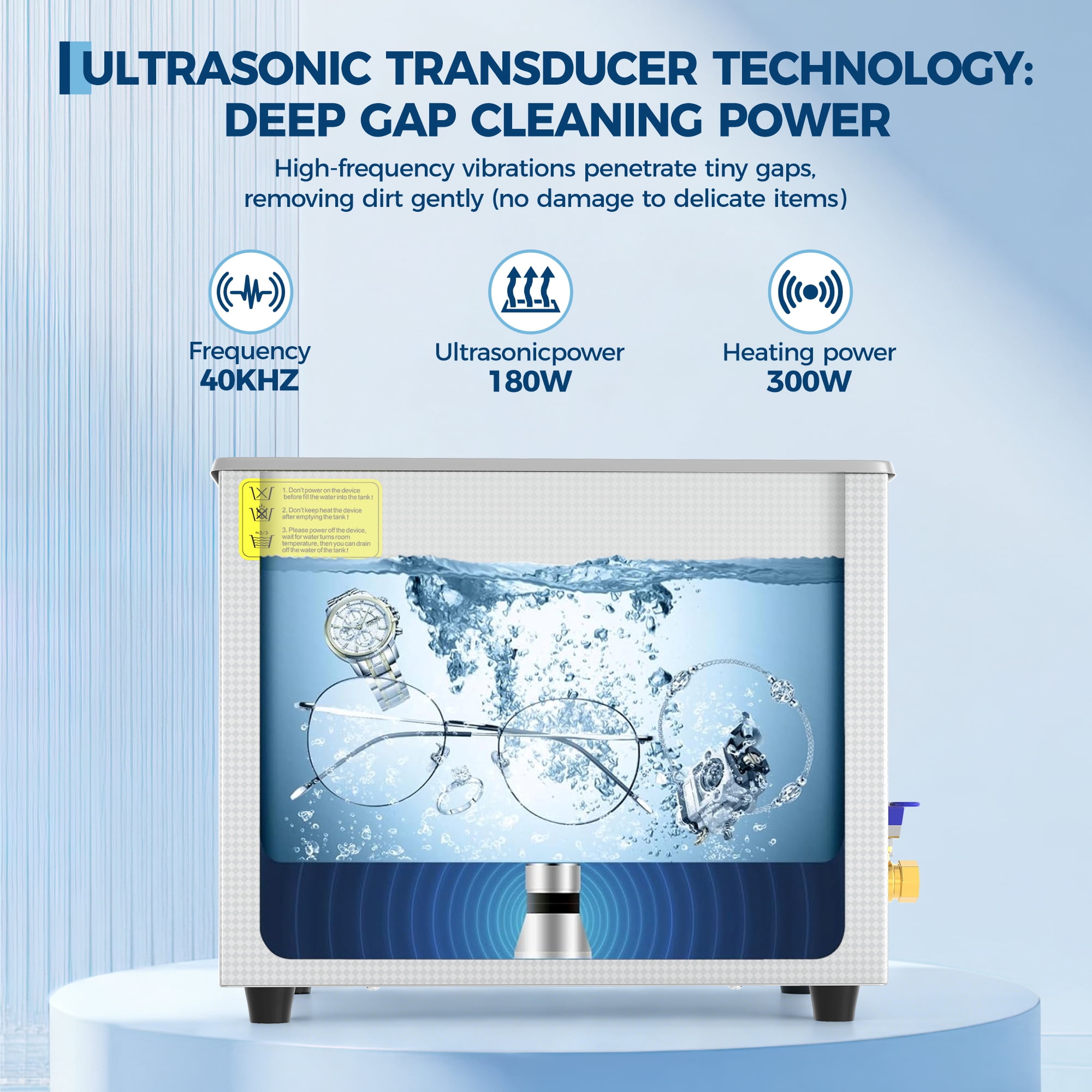 6L Digital Ultrasonic Cleaner with Timer, Professional Stainless Steel Cleaning Machine with Transducers for Jewelry, Eyeglass