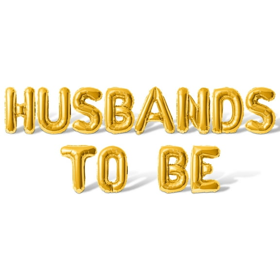 Letter Balloons - HUSBANDS TO BE 16" Inch Alphabet Letters Foil Mylar Balloon Wedding Shower Party Banner (Gold)