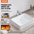 thumbnail image 2 of Lavabo rectangular VEVOR, 48,26 x 37,34 cm, encimera blanca C, 2 of 9
