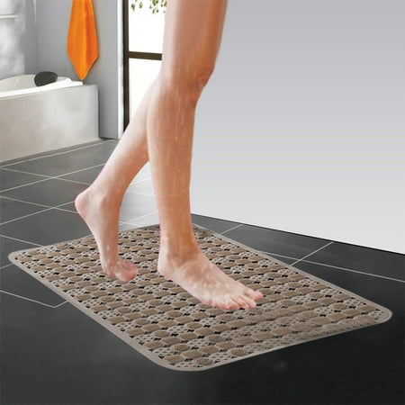 Mecorevxz Non Slip Bath Mat Shower Floor Pad with Massage Dots Waterproof Fast Dry Plastic Bathroom Rug for Tub Security Opposition Fatigue(Coffee) Mecorevxz Non Slip Bath Mat Shower Floor Pad with Massage Dots Waterproof Fast Dry Plastic Bathroom Rug for Tub Security Opposition Fatigue(Coffee)
