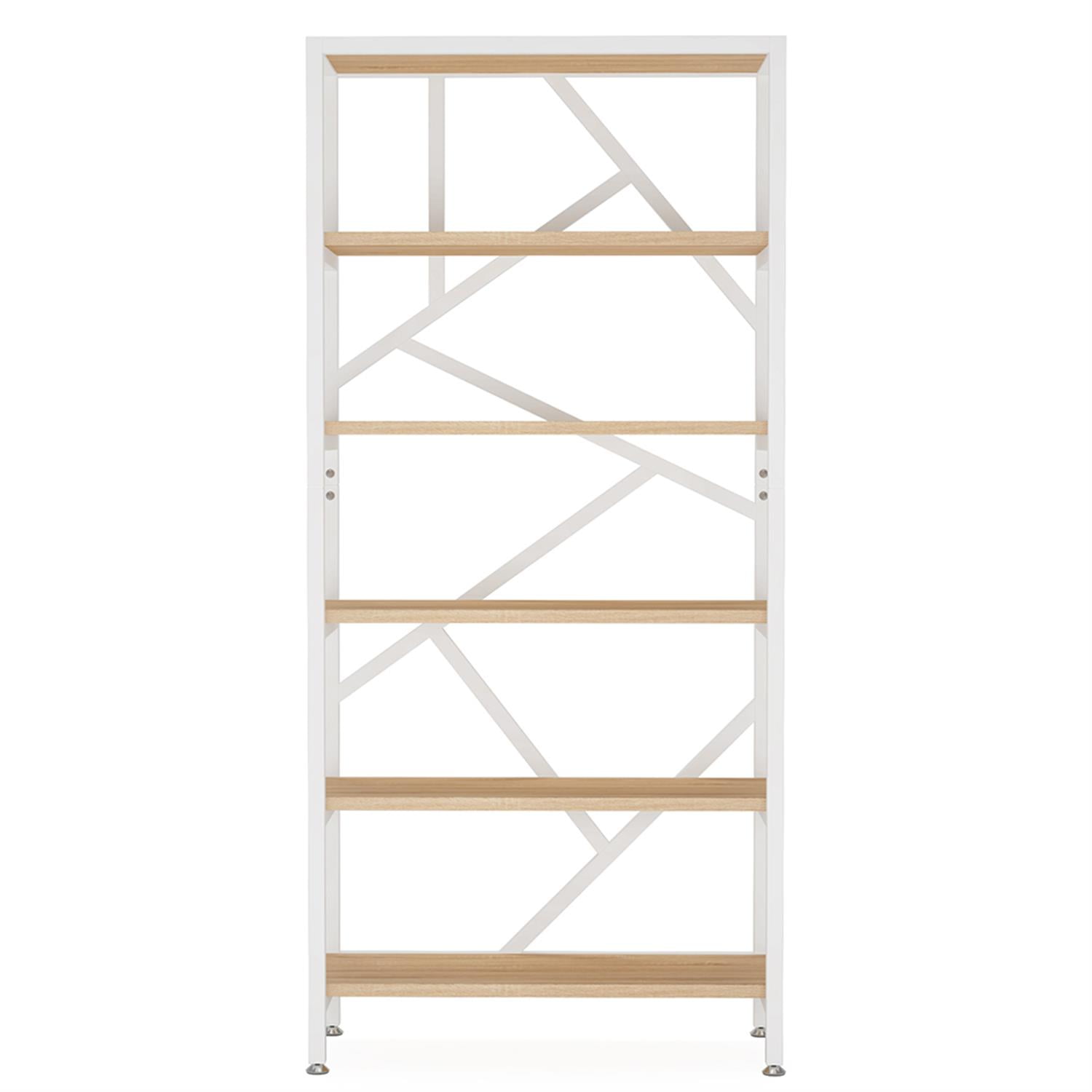 Demi Bonn 71" Bookshelf,dustrial Etagere Bookcase 6 Shelf Display Rack for Bedroom, Living Room, Brown