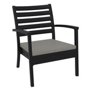 Compamia Artemis XL Club Chair Black with Sunbrella Taupe Cushions, Set of 2