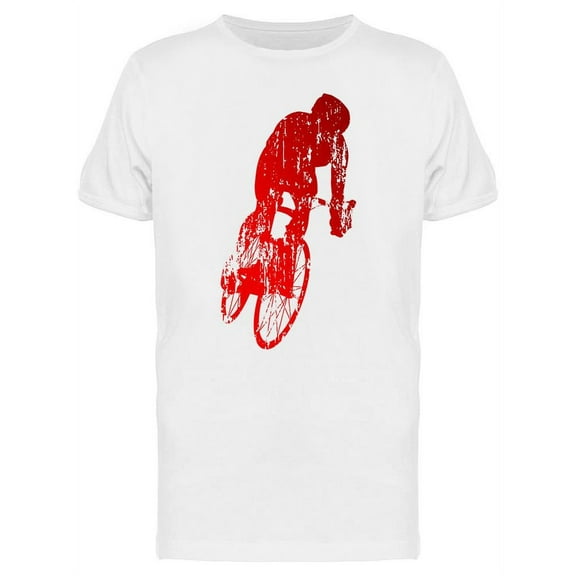 Abstract Redish Cyclist T-Shirt Men -Image by Shutterstock, Male XX-Large