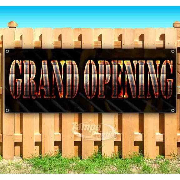 Grand Opening 13 oz Vinyl Banner With Metal Grommets