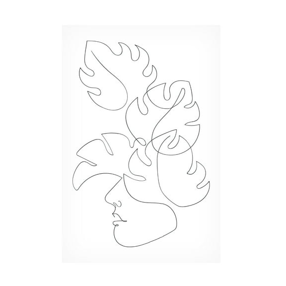 Canvas Wall Art - Pictufy Studio Ii 'Monstera Crown' Wall Art for Living Room, Bedroom, or Office Décor by Trademark Fine Art - 12 x 19 Inches
