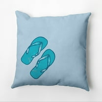 Simply Daisy 16" x 16" Flip Flops Geometric Pillow, Blue (1 count)