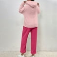 thumbnail image 4 of UAMVSH Womens Plus Size 2 Piece Pajama Outfits Warm Fuzzy Fleece Lounge Sets Pockets Pullover Hoodies Pants Comfy Long Sleeve Sleepwear(3X-LargePink 2), 4 of 7
