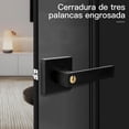 thumbnail image 3 of 2 Piezas Cerradura Puerta de Manija, Manijas de Bloqueo de Puerta de Privacidad, Manija para Puertas Bidireccional con Puertas Izquierda y Derecha, 6 Llaves, para Baño,Oficina (Cuadrado), 3 of 7
