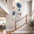thumbnail image 4 of Canvas Wall Art, Navy Blue Floral Framed Canvas Prints for Living Room Hallway, Watercolor Flowers Farmhouse Linen Oversized Gallery Wrapped Wall Decor for Home Office, Gifts, 30"x60" Ship Next Day, 4 of 9