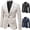 White, variant on Big & Tall Men's Checkered Plaid Blazer Dress Sport Coat, One Button Notch Lapel Tailored Fit Suit Jacket, Wrinkle Free Business Casual for Work Office, Black, XXXXL