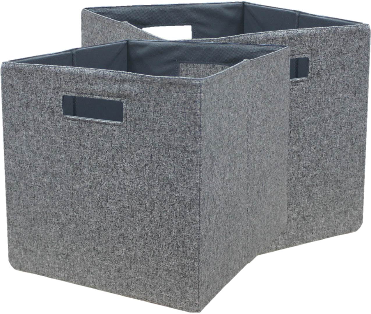 Better Homes & Gardens Fabric Cube Storage Bins (12.75" x 12.75"), Gray
