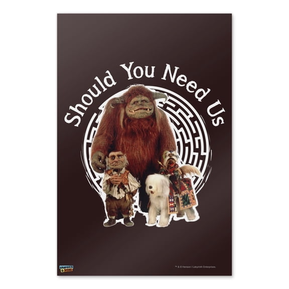 Should You Need Us Labyrinth With Ludo Hoggle and Didymus Home Business Office Sign