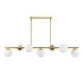 thumbnail image 6 of JONATHAN Y Luca Parisian 53" 7-Light Modern Glam Iron Globe Linear LED Pendant, Brass Gold/White, 6 of 8