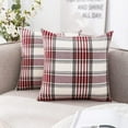 thumbnail image 1 of Housses de Coussin à Carreaux Tartan Rouge de Noël 20x20, Ensemble de 2, Style Ferme, Carreaux Buffalo, Housse de Coussin à Rayures Rouges pour Salon, Canapé, Sofa, 1 of 6