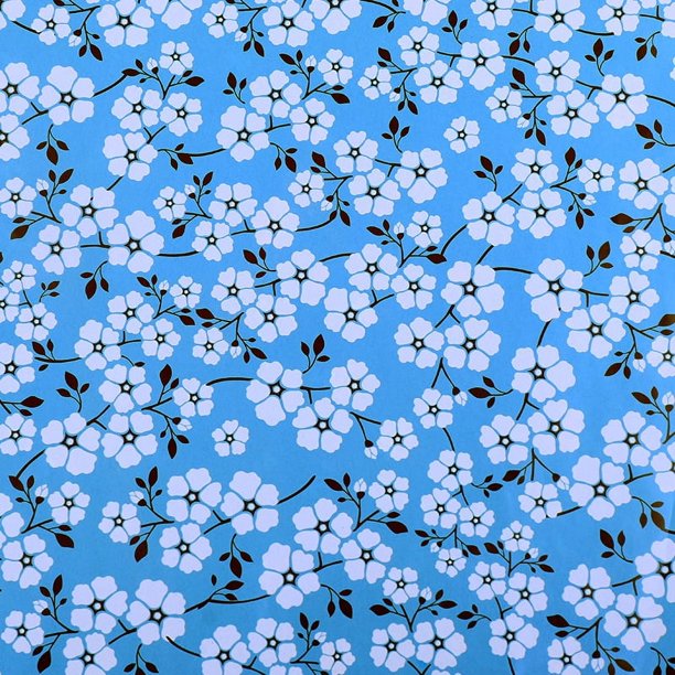 Zhuge Flores, regalos, papel para envolver regalos, papel para envolver regalos con motivos florales pequeños (azul claro)