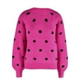 thumbnail image 4 of Hpapadks Women's Sweaters Winter Long Sleeved Casual Polka Dot Pullover Knitted Sweaters Womens Sweater Hot Pink M, 4 of 5