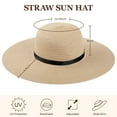 thumbnail image 3 of COOPLUS Womens Wide Brim Sun Straw Hat Beach Travel Foldable Floppy Summer Hat for Women, 3 of 6