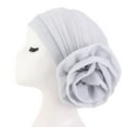 thumbnail image 2 of Yoyauz Headscarf Hat Shiny Silk Big Flower Hood Stretch Beanie Hat Hood Hood Chemotherapy Hat Hood Bandana Cover, 2 of 17