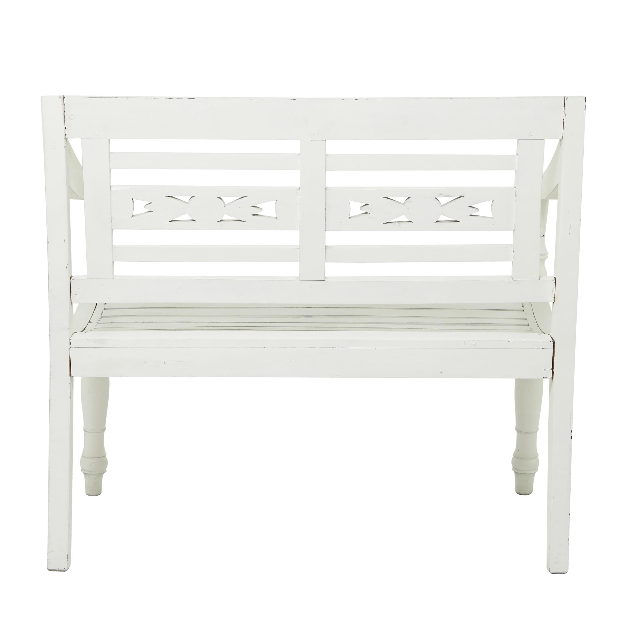DecMode Wood Bench, White