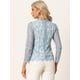 thumbnail image 4 of AllegK BluFloral Con Cuello De Volantes Y ManLarCon Encaje Superior PaMujer Azul XS, 4 of 6