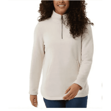 32 Degrees Heat Womens Quarter Zip Pullover Top, Cream, XS