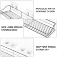 thumbnail image 3 of Bathroom Floating Shelf Wall- mounted Stainless Steel Wire Basket Punch Free Bathroom Storage Rack Kitchen Holder Organizer for Shampoo Conditioner Silver, 3 of 6
