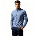 thumbnail image 2 of Maqroz Long Sleeve Workout Tops Men 1/4 Zip Mock Neck Athletic Sun Protection Shirt Moisture Wicking Training Gym Sweatshirt Lightweight Running Golf Top, 2 of 8