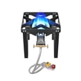 thumbnail image 7 of Vivicreate 185000 BTU camping outdoor cast iron party camp garden stove grill propane gas burner include CSA listed regulator and gas pipe, 7 of 7