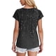 thumbnail image 4 of Camiseta de Manga Corta de las Mujeres de Cuello Redondo de Impresión Casual Top de las Señoras, Poliéster Ligero para el Hogar Diario Y Cómodo, 4 of 8