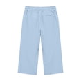 thumbnail image 4 of CONROSES Girls Linen Capri Pants Wide Leg Pants for Girls Trendy Solid Elastic Waist Summer Beach Jogger Pants With Pockets, 4 of 7
