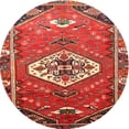 thumbnail image 1 of Ahgly Company Machine Washable Indoor Round Traditional Orange Salmon Pink Area Rugs, 4' Round, 1 of 7