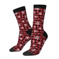 thumbnail image 1 of Balery Buffalo Plaid Snowflakes Calcetas Largas con Estampado para Hombre y Mujer – Suaves y Transpirables, Talla Única (US 5-11), 1 of 6