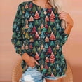 thumbnail image 4 of Amidoa Plus Size Womens Sweatshirt Boat Neck Green Ugly Christmas Sweatshirts Graphic Shirts Women's Shirts L, 4 of 7